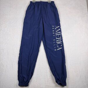 Perry Ellis America Navy Track Pants Mens Medium 90s Retro